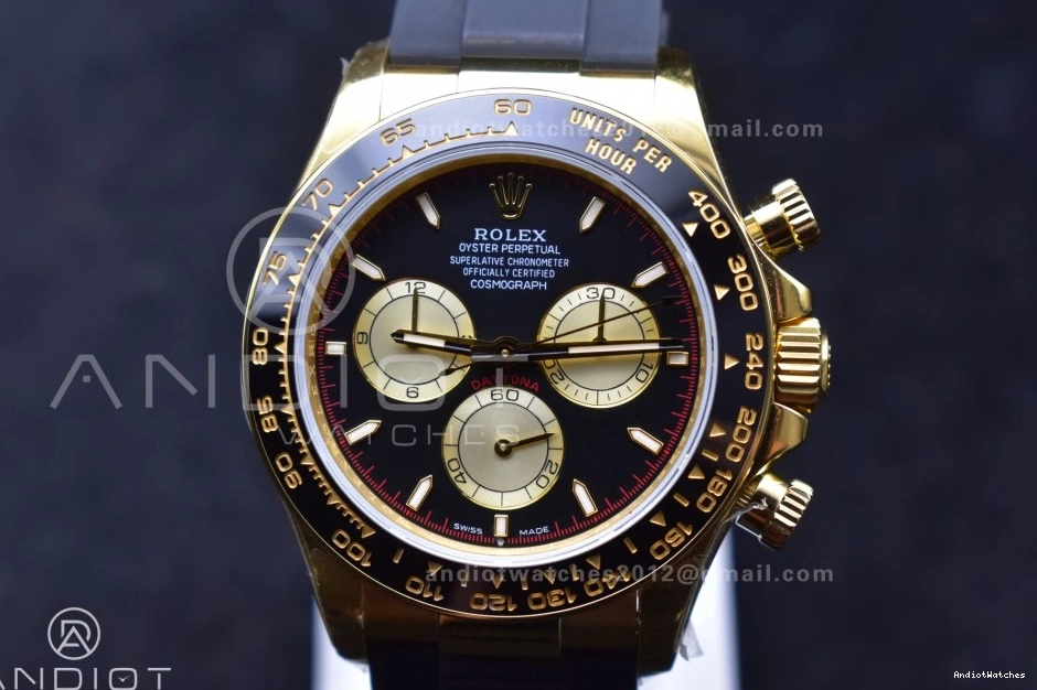 807 Oysterflex SH4131 Daytona 1:1 YG (Weighted) V6 QF on 126518 Black Best Edition Strap Sophisticated Dial 1223